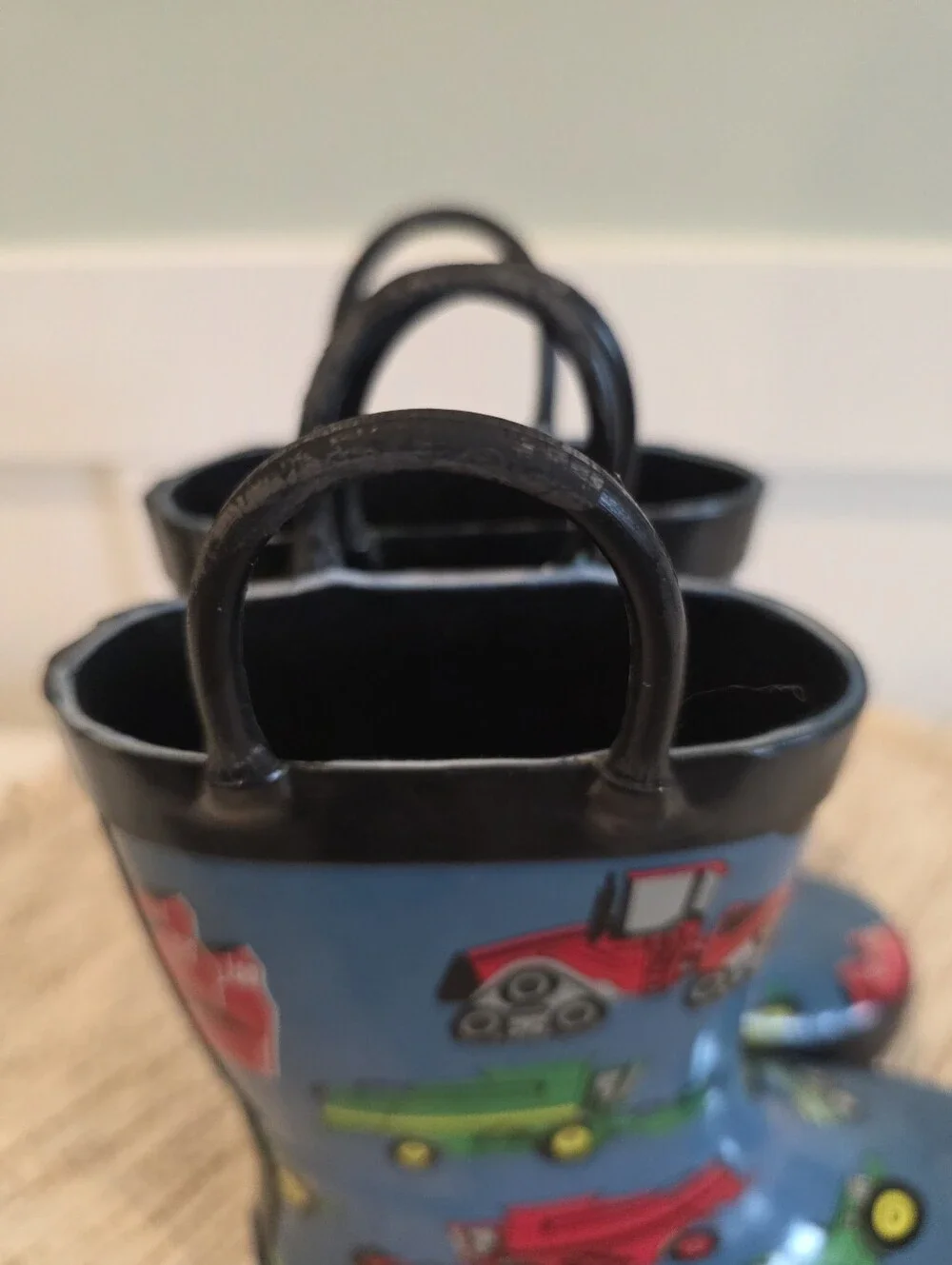 🚜 Foxfire Little Boys Toddler Size 6 Waterproof Rainboots Farm Tractor Combine